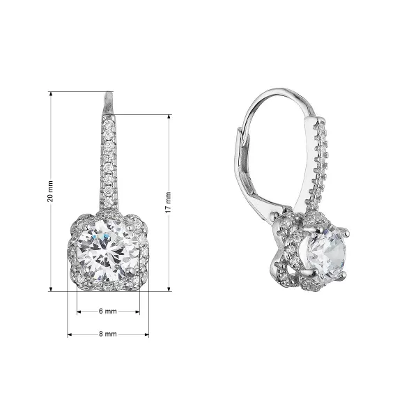 Stříbrné náušnice kytičky se zirkony 11635.1