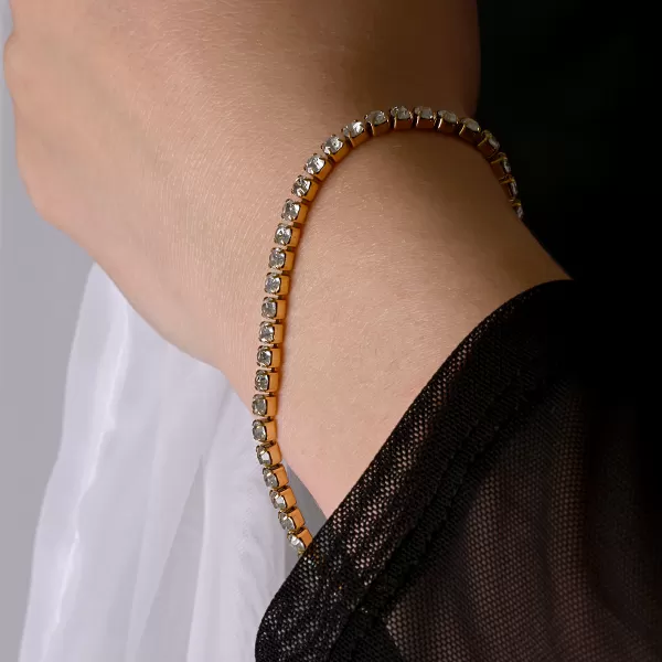 Ocelový tenisový náramek 43107.1 gold