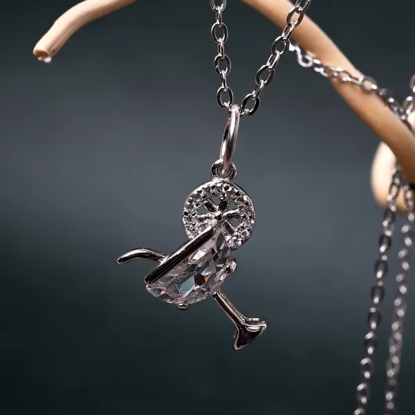 Stříbrný náhrdelník koktejl s brčkem 12177.1