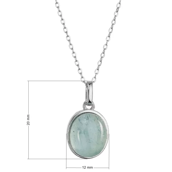 Stříbrný náhrdelník s akvamarínem 12160.3