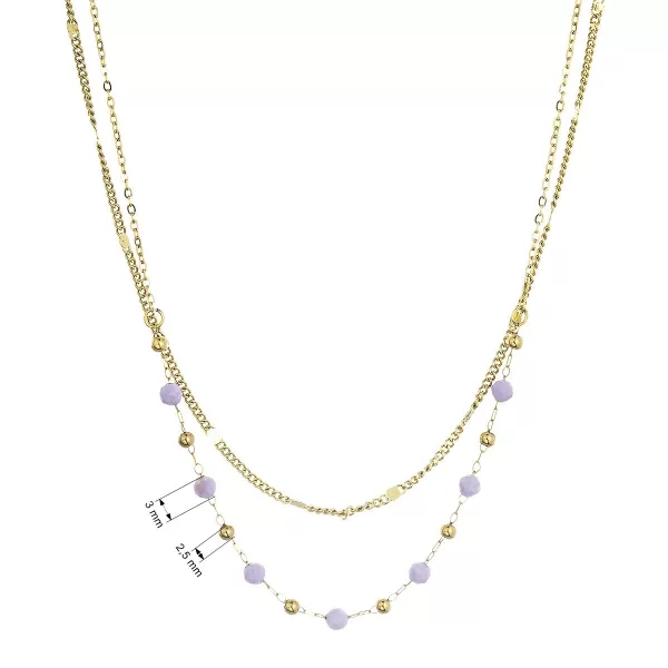 Náhrdelník ocelový s ametystem 42029.3