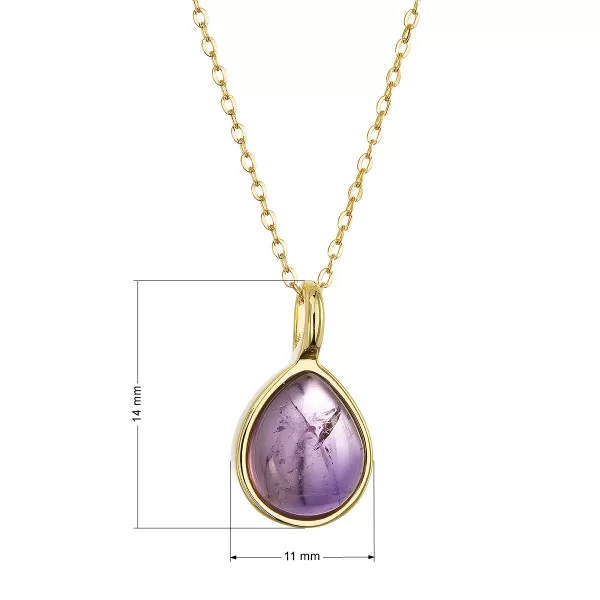Pozlacený náhrdelník s pravým ametystem 12156.3