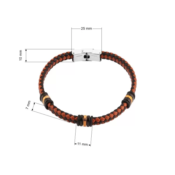 Pánský náramek 43088.3 černý/hnědý