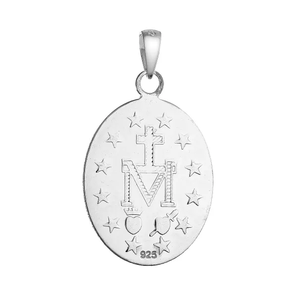 Stříbrný přívěsek madailon Madonka 64089