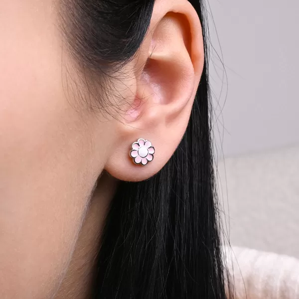 Stříbrné náušnice kytičky 61139