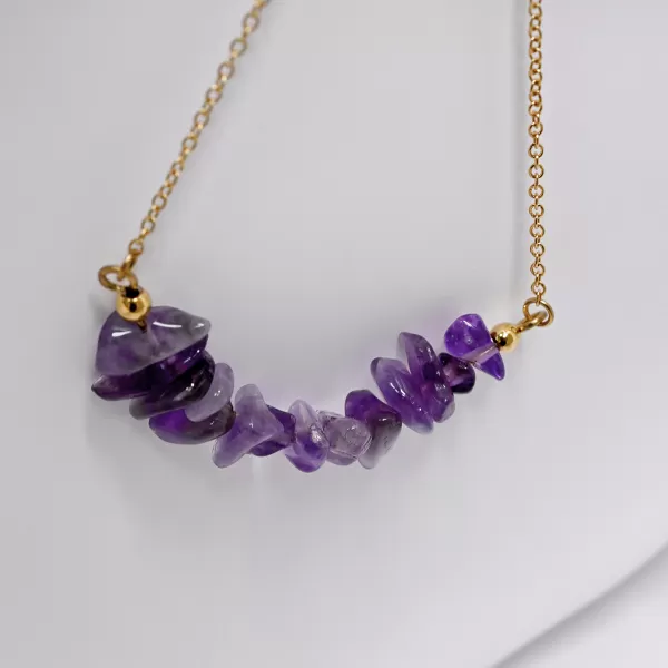 Náhrdelník s kamenem ametyst 42037.3 ocel