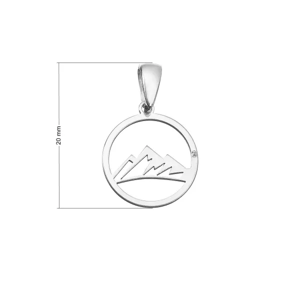 Stříbrný přívěsek hory 64026