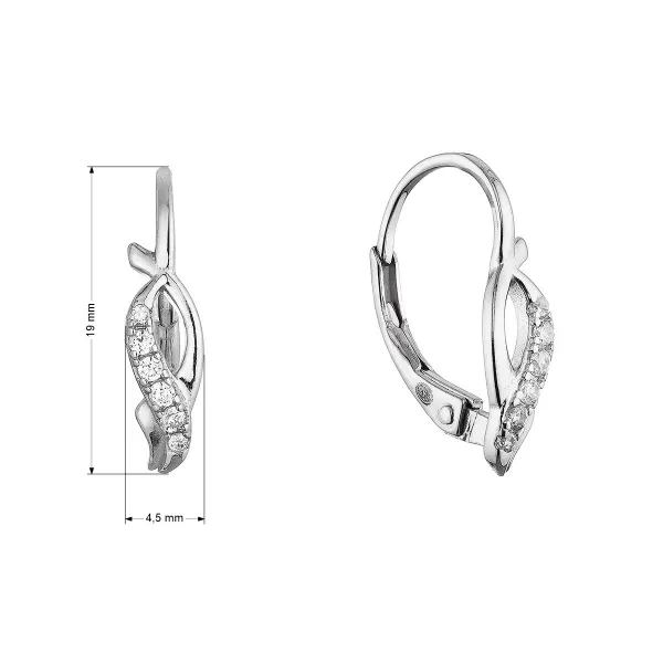 Stříbrné náušnice proplétaná vlnka 11701.1