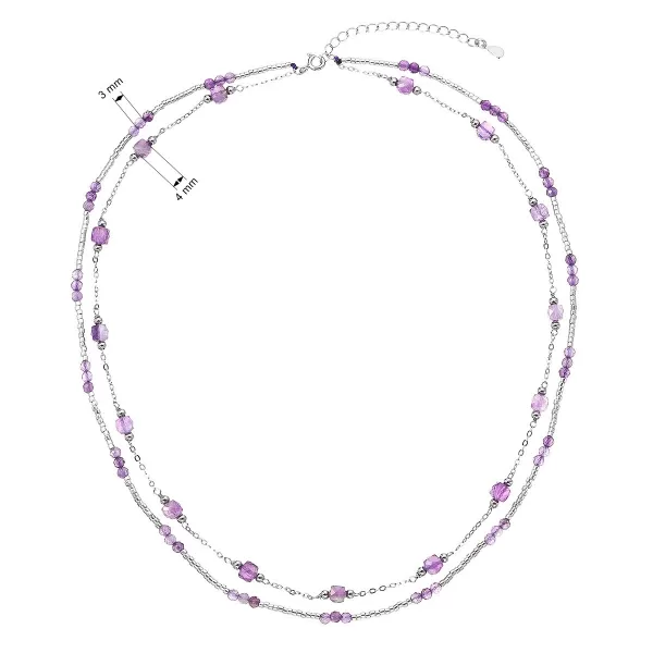 Stříbrný náhrdelník s ametysty 12183.3
