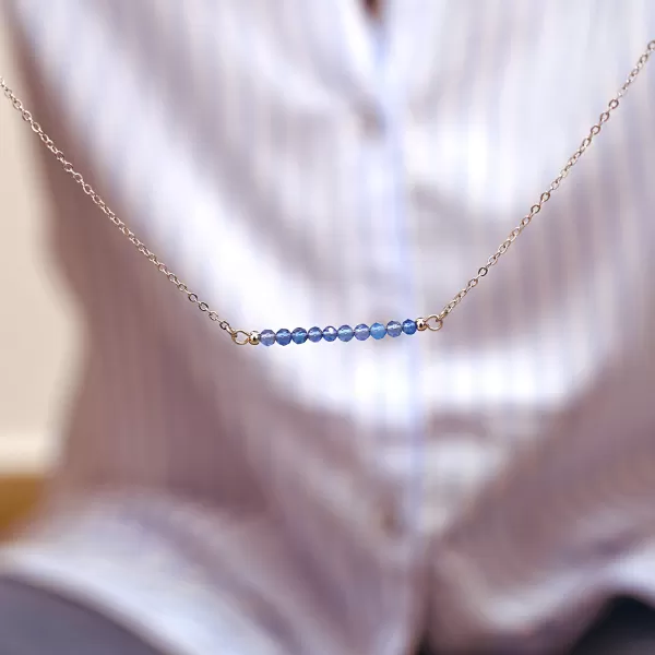 Ocelový náhrdelník modrý 42038.3