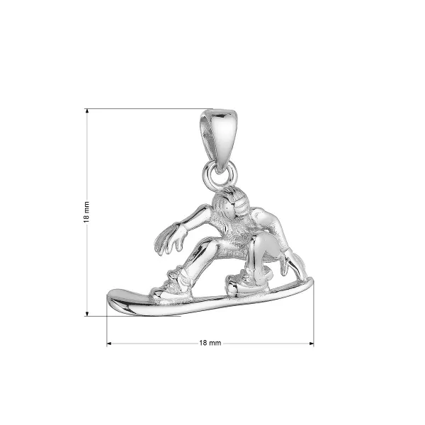 Stříbrný přívěsek snowboard 64078