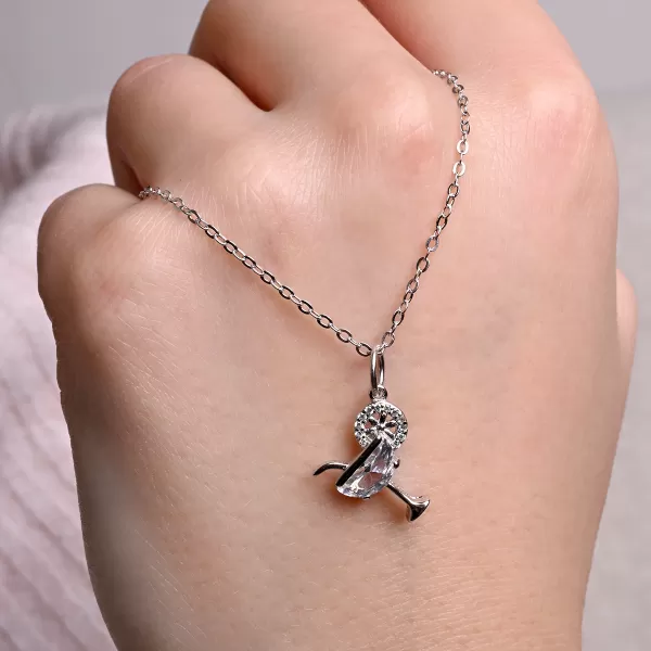 Stříbrný náhrdelník koktejl s brčkem 12177.1