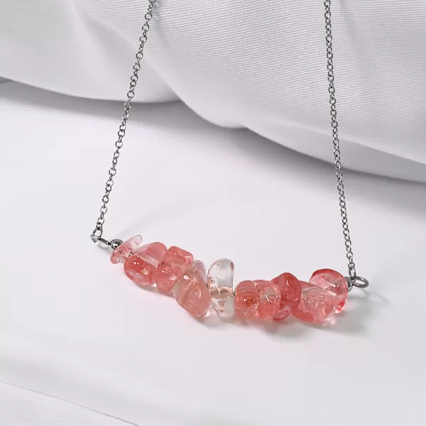 Náhrdelník s kamenem červený achát 42037.3 ocel