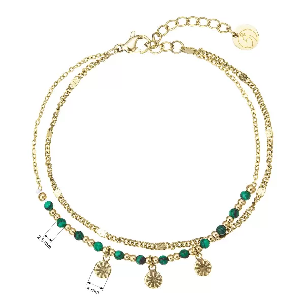 Náramek ocelový s africkým malachitem 43076.3