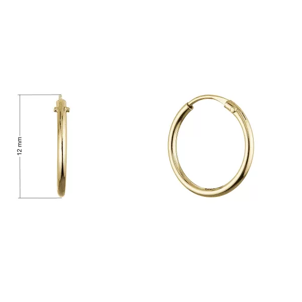 Zlaté 14 karátové náušnice malé kruhy 91A00087