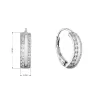 Stříbrné visací náušnice půlkruhy se zirkony 11663.1
