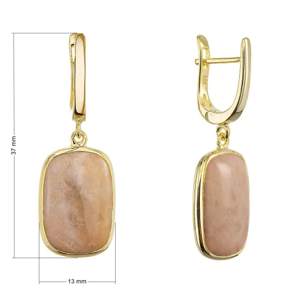 Pozlacené náušnice s fosilním korálem 11741.3