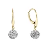Pozlacené náušnice kuličky se Swarovski krystaly 31326.1