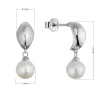 Stříbrné náušnice kruhy se zavěšenou říční perlou 21128.1