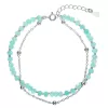 Stříbrný dvojitý náramek s amazonity 13115.3