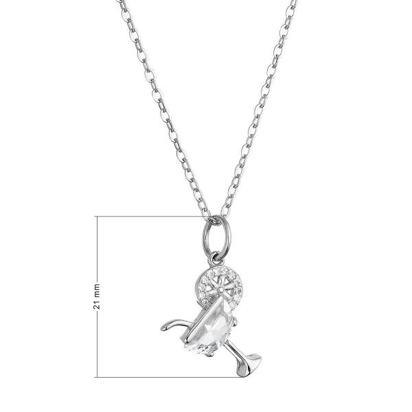 Stříbrný náhrdelník koktejl s brčkem 12177.1