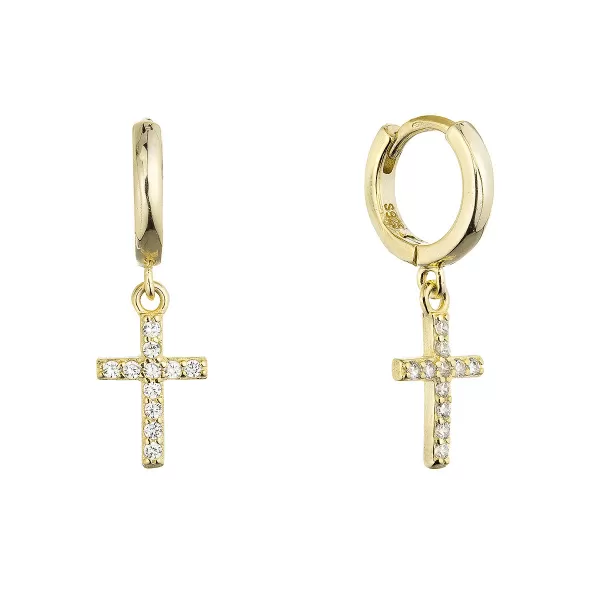 Pozlacené kroužky se zavěšeným křížkem 11778.1