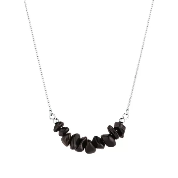 Náhrdelník s kouřovým křemenem 42037.3 ocel