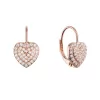 Pozlacené stříbrné náušnice třpytivé srdce 11714.1 rose gold
