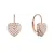 Pozlacené stříbrné náušnice třpytivé srdce 11714.1 rose gold