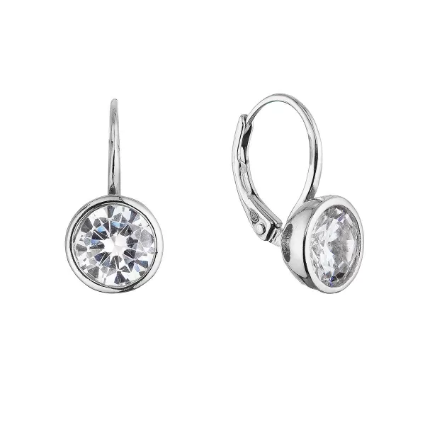 Stříbrné náušnice s kulatým zirkonem 11641.1
