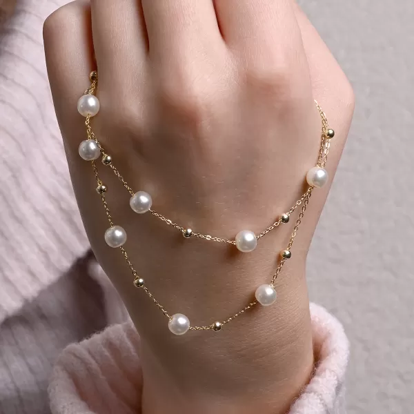 Pozlacený náhrdelník se shell perličkami 12184.1