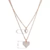 Pozlacený dvouřadý náhrdelník srdíčka 12153.1 rose gold