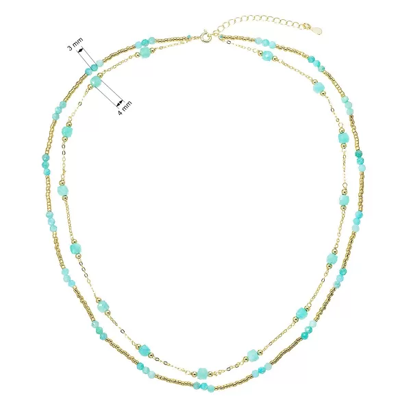 Pozlacený náhrdelník s amazonity 12183.3