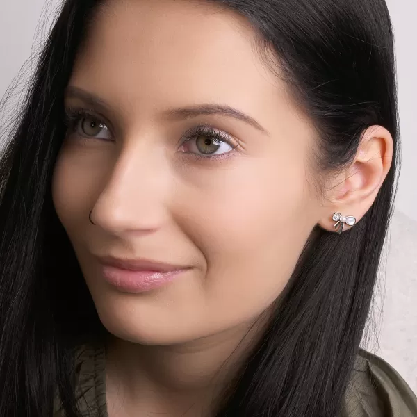 Stříbrné náušnice mašličky 11802.1