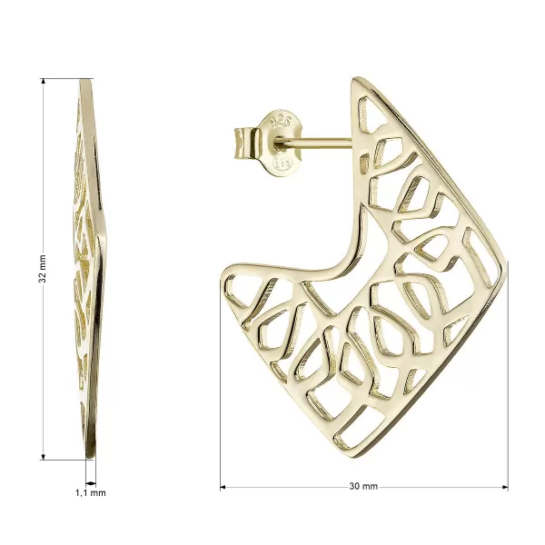 Pozlacené náušnice moderně vzorované 61172