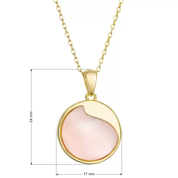 Pozlacený náhrdelník s růžovou perletí 12167.3