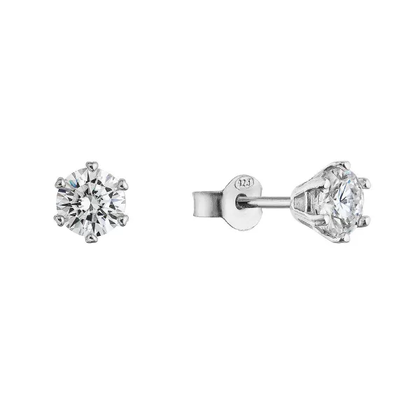 Stříbrné náušnice MIA 11M00006 moissanite