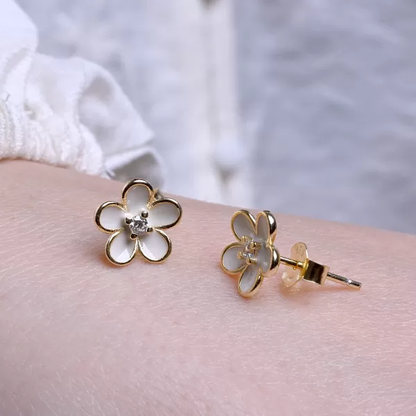 Pozlacené náušnice kytičky 11753.1