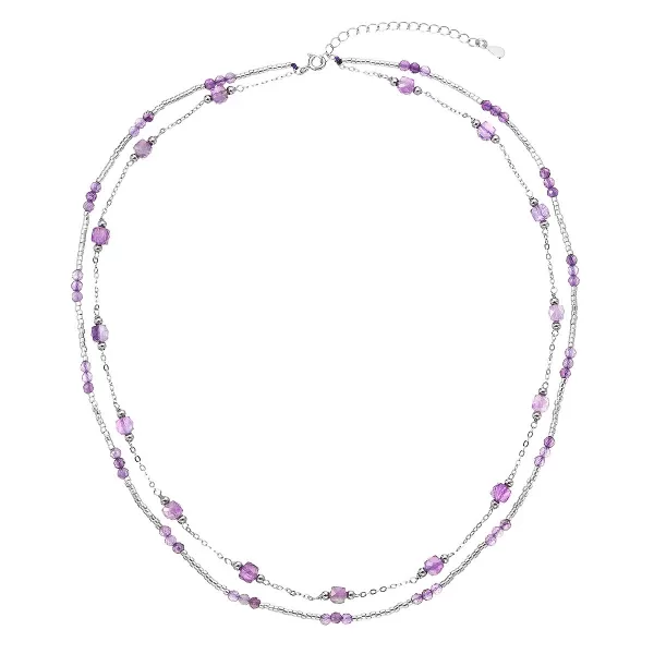 Stříbrný náhrdelník s ametysty 12183.3