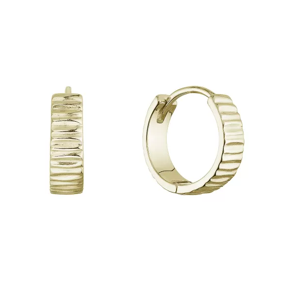 Pozlacené sříbrné náušnice kruhy plastický vzor 61089