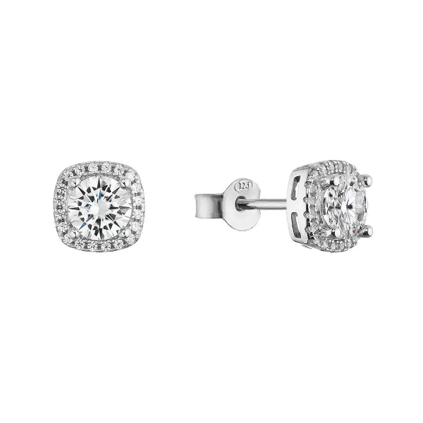 Stříbrné náušnice AIRA 11M00004 moissanite