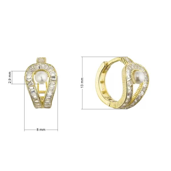 Pozlacené kroužky s perličkou 11807.1