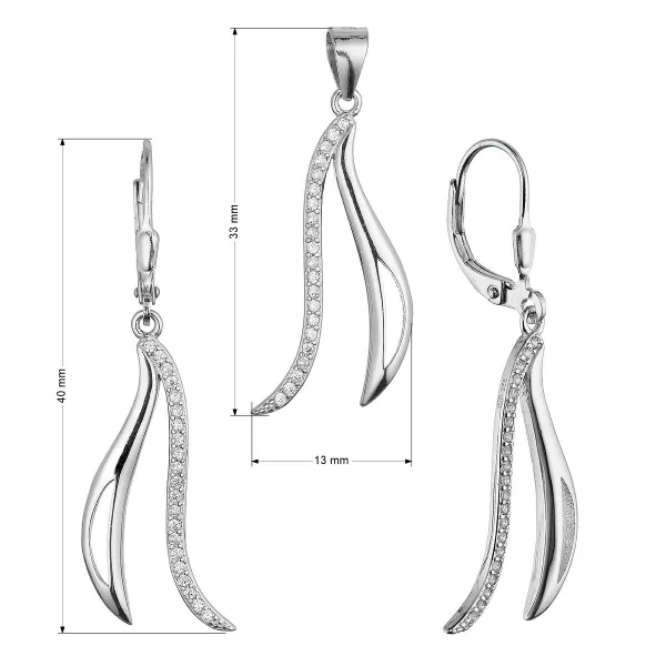 Sada šperků vlnky se zirkony 19035.1 crystal