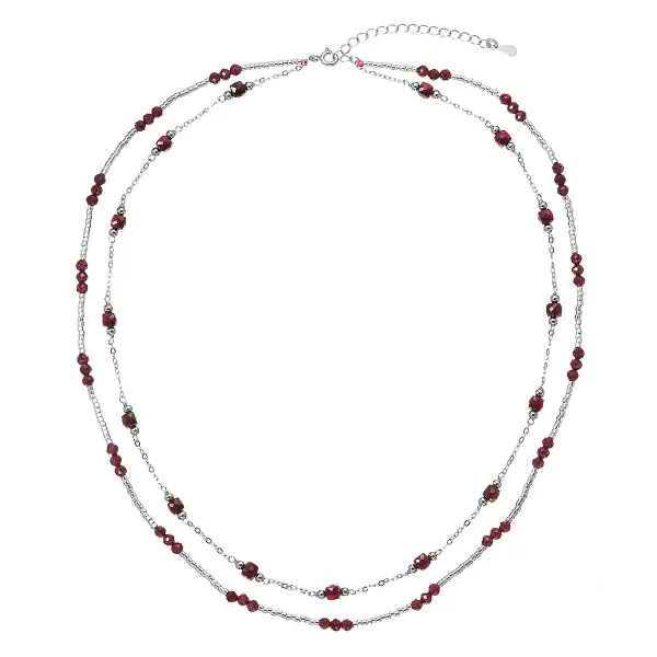 Stříbrný náhrdelník s granáty 12183.3