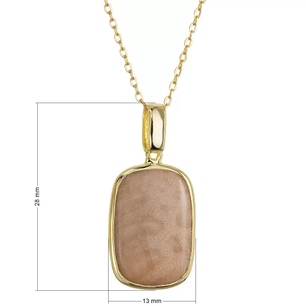 Pozlacený náhrdelník s fosilním korálem 12163.3