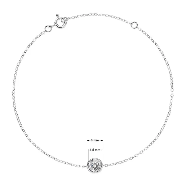 Stříbrný náramek AMELIA 13M00002 moissanite