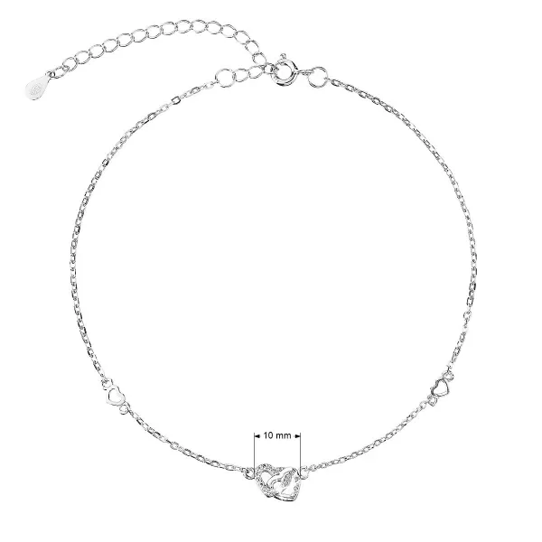Stříbrný náramek se spojenými srdíčky 13061.1
