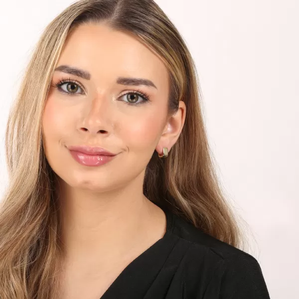 Pozlacené stříbrné náušnice obdélník 61104