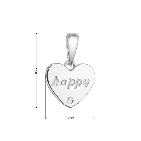 Stříbrný přívěsek srdíčko "happy" 14061.1