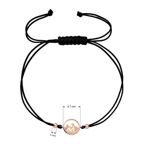 Kabbalah pozlacený rose gold náramek hory 13090.1 černý